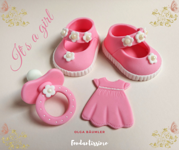 Tortenfiguren Babyschuhe Mädchen