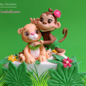 Zootorte, Dschungeltorte Fondantfiguren, Tortenfiguren