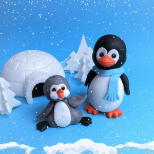 Pinguine mit Iglu Tortenfiguren