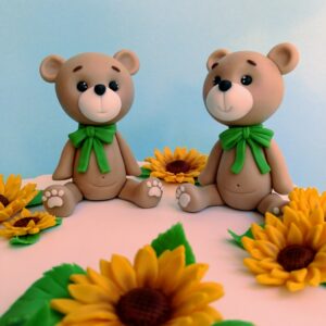 Teddybär Sonnenblumen Tortenfiguren